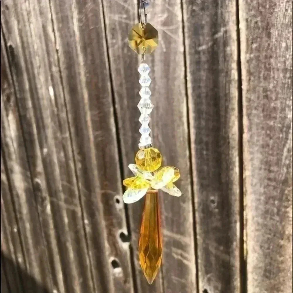 Gorgeous Huge Yellow K9 Crystals Suncatcher NWT